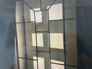 Photo de galerie - Installation de pavés LED 60*60 verrière à 8 mètres du sol.