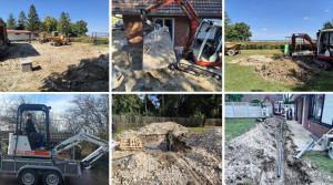 Photo de galerie - Raccordement eaux usée, depose fosse septique, gestion eaux pluviales avec bassin drainant