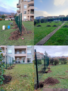 Photo de galerie - Installation de plusieurs clôtures rigides 1m70. pour délimiter les jardins privatifs