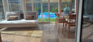 Photo de galerie - Pose carrelage travertins 