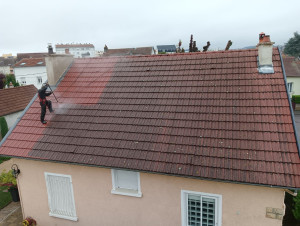 Photo de galerie - Bonjour nous propose demoussage de toiture,avec contrôle étanchéité, nettoyage chéneau 