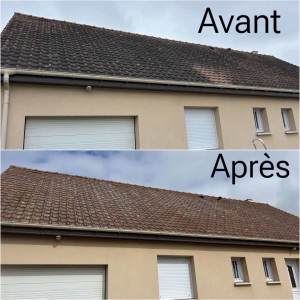 Photo de galerie - Nettoyage de toiture traitement avec pulvérisation 