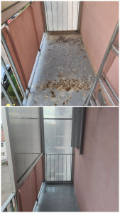 Photo de galerie - Nettoyage balcon + mise en place  filet entier pigeon 