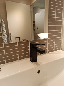 Photo de galerie - Pose d'un robinet dans une salle de bain 