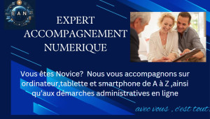 Photo de galerie - Je vous accompagne pour vos premiers pas où un perfectionnement sur ordinateur portable ainsi que tablette et téléphone portable,ainsi que l'aide aux démarches administratives en ligne 