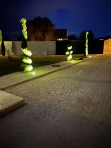 Photo de galerie - Pose de spots pour décoration d’un jardin 