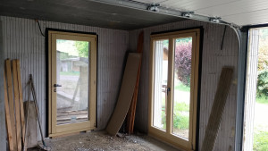 Photo de galerie - Menuiserie bois porte fenêtre 