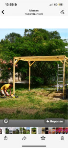 Photo de galerie - Petite pergola 3x3m à base de chevrons 6x8 à petit prix 