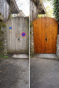 Photo de galerie - Ponçage à blanc, lasure