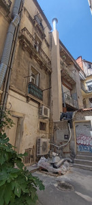 Photo de galerie - Pose tuyau galva,boisseau en siporex est enduit monocouche .