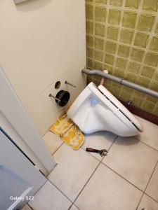 Photo de galerie - Démontage car 
santeur  wc tombé dans l'évacuation 