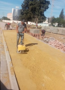 Photo de galerie - Nous réalisons des travaux de réfection et de création de voirie et de trottoir aussi bien sur le domaine public.