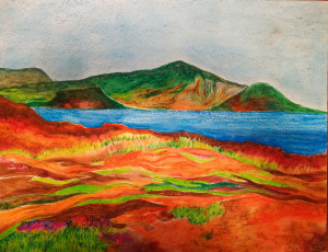 Photo de galerie - Plasticienne, créations diverses dont tableaux, gravures, installations etc...sur demande. Illustratrice de livre pour enfants. 