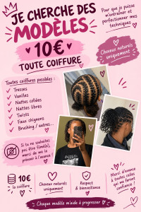 Photo de galerie - Coiffure tour modèle à 10€