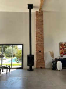 Photo de galerie - Installation d’un poêle à bois + conduit de fumée