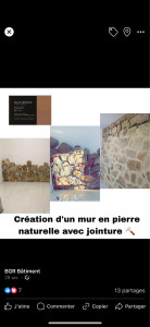 Photo de galerie - Création d’un mur en pierre naturelle avec jointoiement 