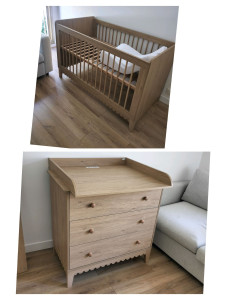 Photo de galerie - Chambre de bébé 
ensemble commode et lit