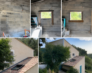 Photo de galerie - Création ouverture + pose fenêtre 60/120 + réalisation d’un bandeau de fenêtre pour la finition extérieur  … en intérieur le Plaquiste viendra faire les finitions  lui 