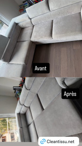 Photo de galerie - Nettoyage canapé avant/apres 