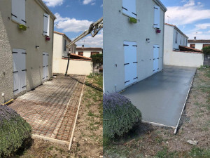 Photo de galerie - Réalisé d'une dalle pour une terrasse 