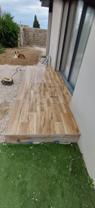 Photo de galerie - Carrelage terrasse avec trappe d'accès au vide sanitaire 