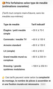 Photo de galerie - Tarifs 