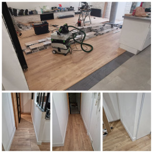 Photo de galerie - Pose d'un parquet stratifié chêne clair