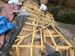 Photo de galerie - Chantier Rodez création d'un charpente traditionnelle sur ancienne ouvrage 