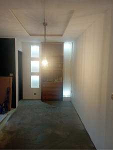 Photo de galerie - Installation plâtre,led, sol