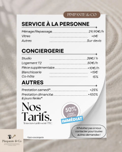 Photo de galerie - Nos tarifs 