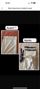 Photo de galerie - Des ourlets d’une combinat ion avec finition de bas et ceinture en pagne africaine.