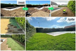 Photo de galerie - Préparation et pose de gazon en rouleaux