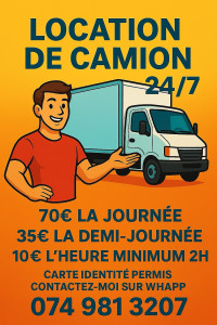Photo de galerie - Location camion dispo à la journée 