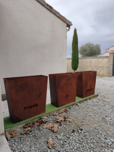Photo de galerie - Bac à plante, effet rouillé 