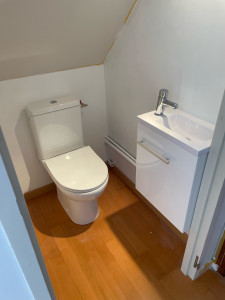 Photo de galerie - Création tuyauterie pose wc et meuble vasque