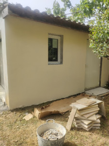 Photo de galerie - Peinture protectrice sur mur enduit 