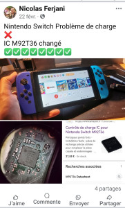 Photo de galerie - Réparation Nintendo switch, problème de charge.