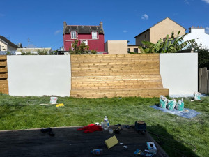 Photo de galerie - Réalisation d'un enduit et d'un bardage bois.
