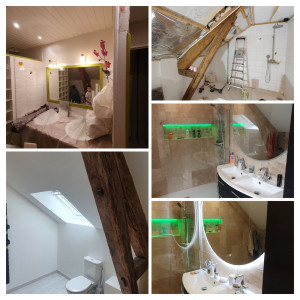 Photo de galerie - Rénovation salle de bain, plomberie, électricité, placo, sol.....  
