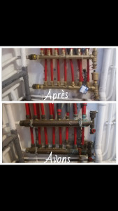 Photo de galerie - Remplacement d’une nourrice de chauffage défectueuse
L’ancienne nourrice, présentant plusieurs fuites, je les remplacée par un modèle neuf et étanche.