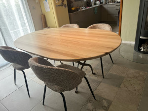 Photo de galerie - Fabrication d’un plateau de table en frêne massif de 7 cm d’épaisseur 