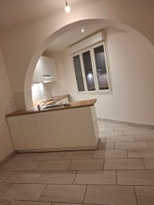 Photo de galerie - Peinture de l'appartement pose cuisine découpe et pose évier 