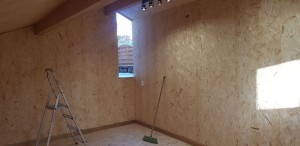 Photo de galerie - Réfection piece du sol au plafond isolation plus osb