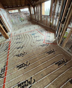 Photo de galerie - Installation plancher chauffant, avec pompe à chaleur. 