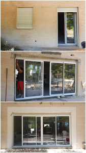 Photo de galerie - Ouverture et pose de baie vitrée avec tableau en façade 