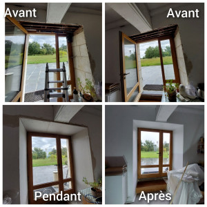 Photo de galerie - Rénovation des entourages de porte d'entrée d'une cuisine.