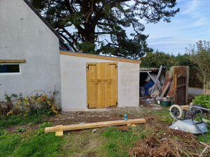 Photo de galerie -  appentis 20m2 en dur toiture bac acier enduit taloché 