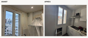 Photo de galerie - Peinture cuisine suite dégâts des eaux 