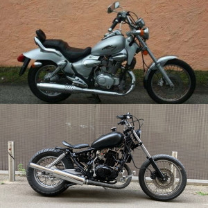 Photo de galerie - Avant / après modification Bobber 