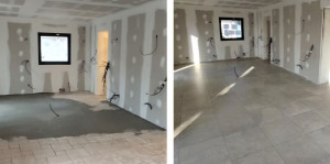 Photo de galerie - Travaux de rénovation sur ancien  carrelage avec pose d'un nouveau carrelage  .